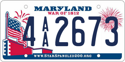 MD license plate 4AA2673