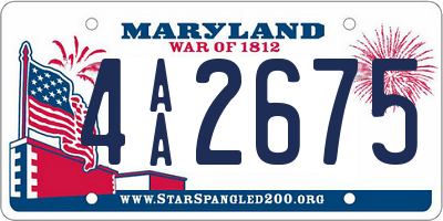 MD license plate 4AA2675