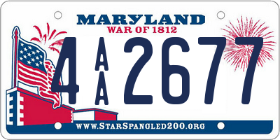 MD license plate 4AA2677