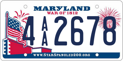 MD license plate 4AA2678