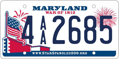 MD license plate 4AA2685