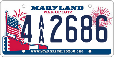 MD license plate 4AA2686