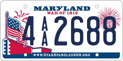 MD license plate 4AA2688