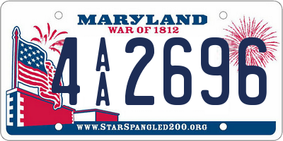 MD license plate 4AA2696