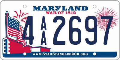 MD license plate 4AA2697