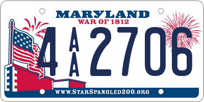 MD license plate 4AA2706