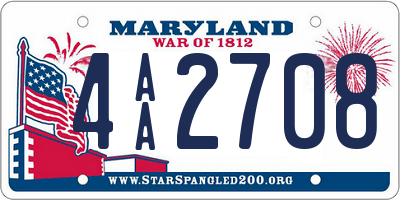 MD license plate 4AA2708