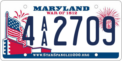 MD license plate 4AA2709