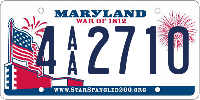 MD license plate 4AA2710