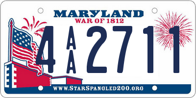 MD license plate 4AA2711