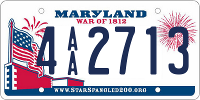 MD license plate 4AA2713