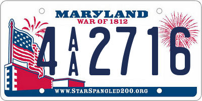 MD license plate 4AA2716