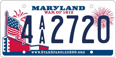 MD license plate 4AA2720
