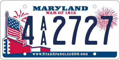 MD license plate 4AA2727