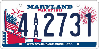 MD license plate 4AA2731