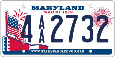 MD license plate 4AA2732