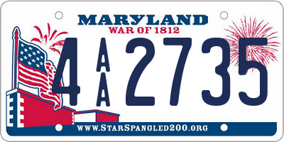 MD license plate 4AA2735