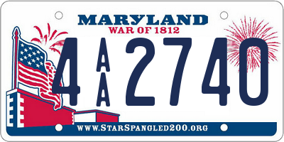MD license plate 4AA2740