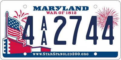 MD license plate 4AA2744