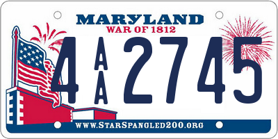 MD license plate 4AA2745