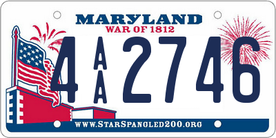 MD license plate 4AA2746