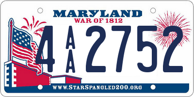 MD license plate 4AA2752