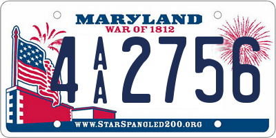 MD license plate 4AA2756