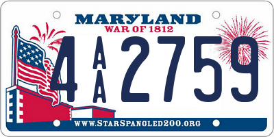 MD license plate 4AA2759