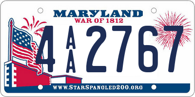 MD license plate 4AA2767