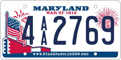 MD license plate 4AA2769