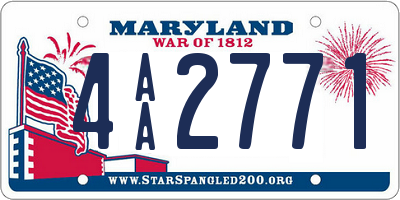 MD license plate 4AA2771