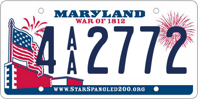 MD license plate 4AA2772