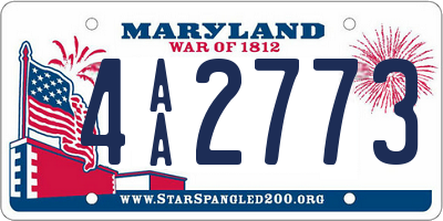 MD license plate 4AA2773