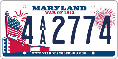 MD license plate 4AA2774