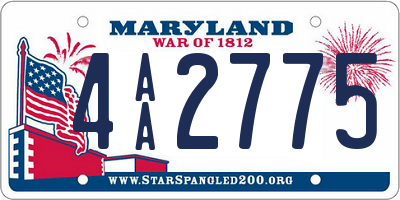 MD license plate 4AA2775
