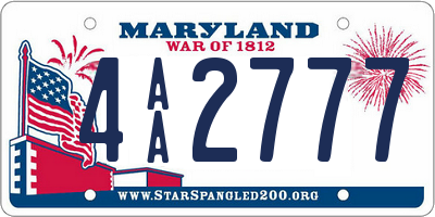 MD license plate 4AA2777