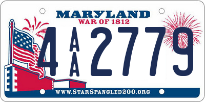 MD license plate 4AA2779