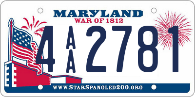 MD license plate 4AA2781