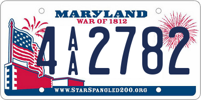 MD license plate 4AA2782