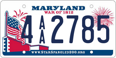 MD license plate 4AA2785