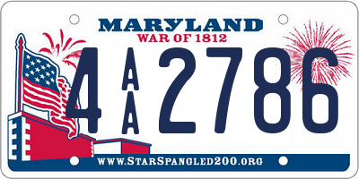 MD license plate 4AA2786