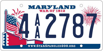 MD license plate 4AA2787