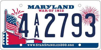 MD license plate 4AA2793