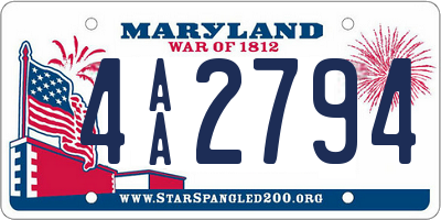 MD license plate 4AA2794