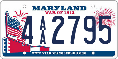 MD license plate 4AA2795