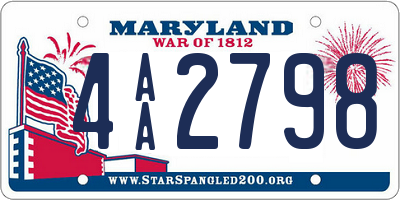 MD license plate 4AA2798