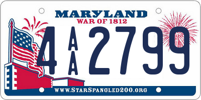 MD license plate 4AA2799