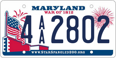 MD license plate 4AA2802