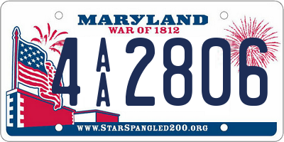 MD license plate 4AA2806