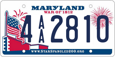 MD license plate 4AA2810